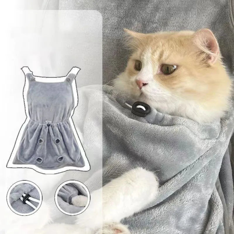 Plush Cat Carrier Apron with Cozy Pouch