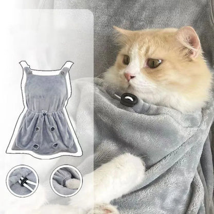 Plush Cat Carrier Apron with Cozy Pouch