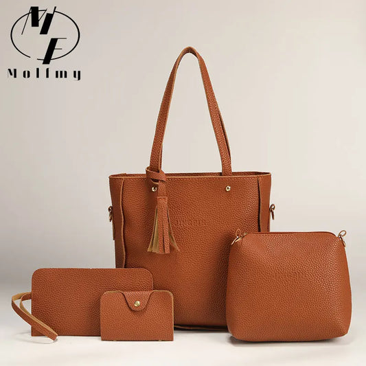 PU Leather Handbag Set