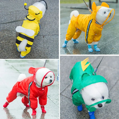 Full Coverage Hooded Rain Suit for Dogs