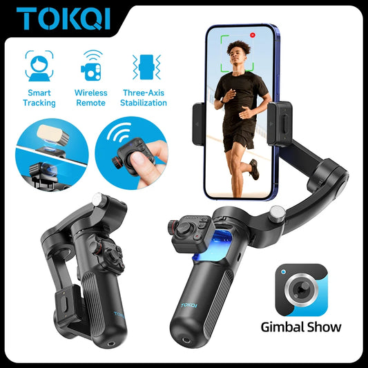 Handheld Gimbal Stabilizer Selfie Tripod with Wireless Remote for Smartphone