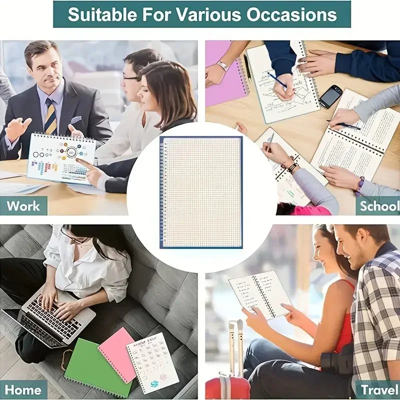 A5 Grid Spiral Notebook for Writing & Sketching
