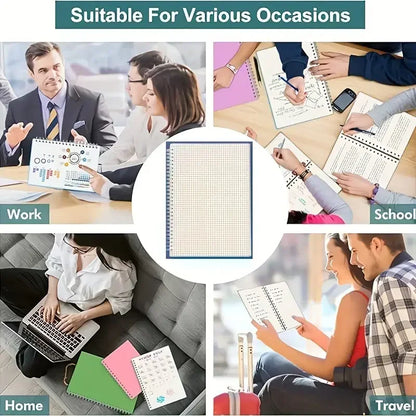 A5 Grid Spiral Notebook for Writing & Sketching