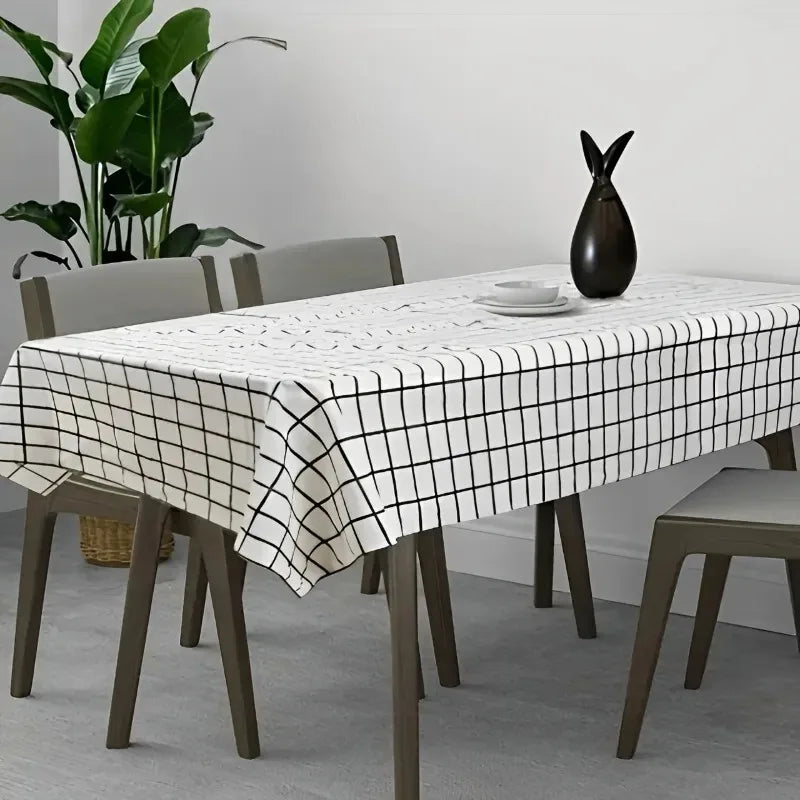 Disposable Checkered Plastic Tablecloth