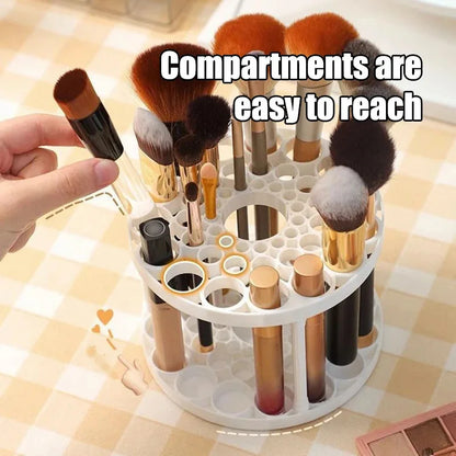 Rotating Makeup Brush Holder with 45 Holes