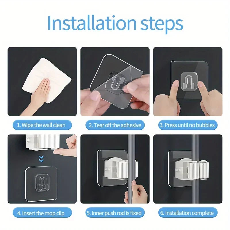 Wall Mounted Mop & Broom Holder Set