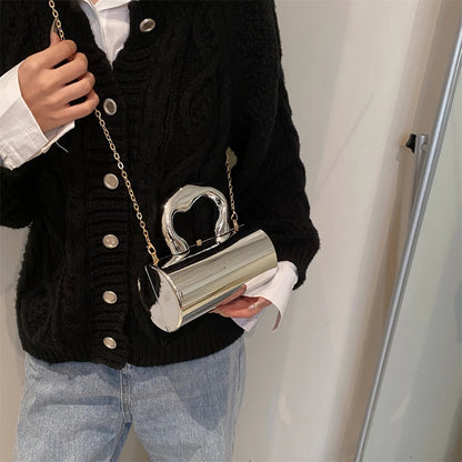 Golden Cylinder Evening Clutch