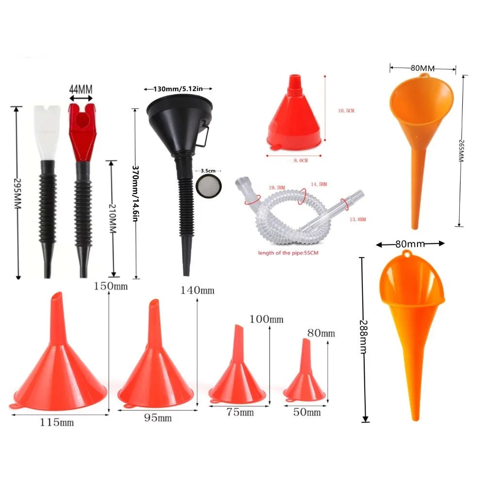 Multi-Purpose Automotive Funnel Set