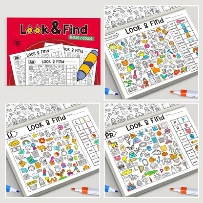 Kids Look & Find Activity Book with Colouring Games