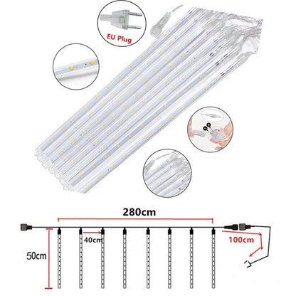 LED Meteor Shower Christmas String Lights