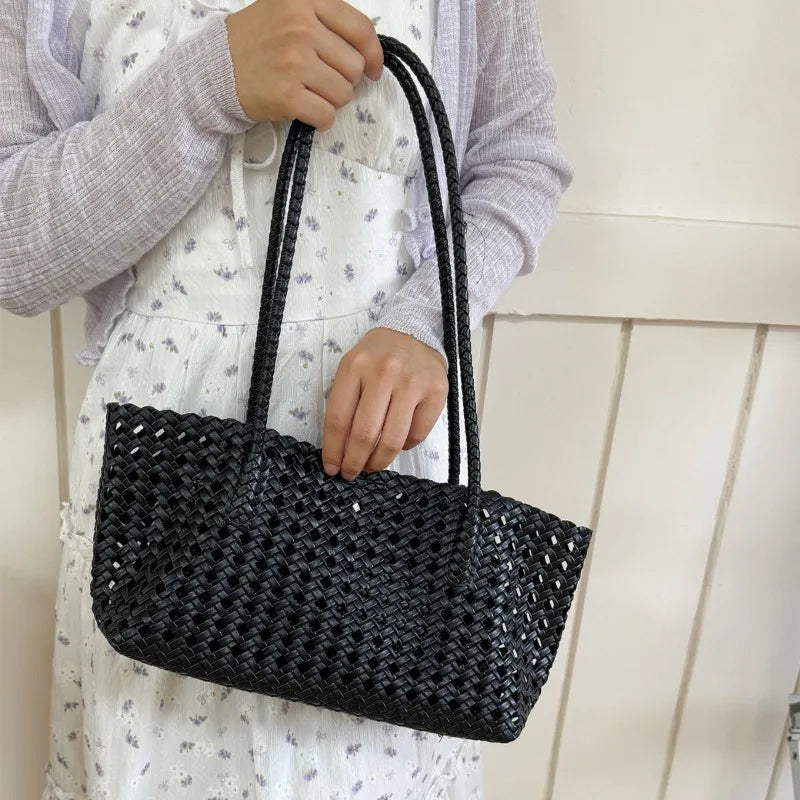 Women’s Hollow-Out Woven Tote Bag