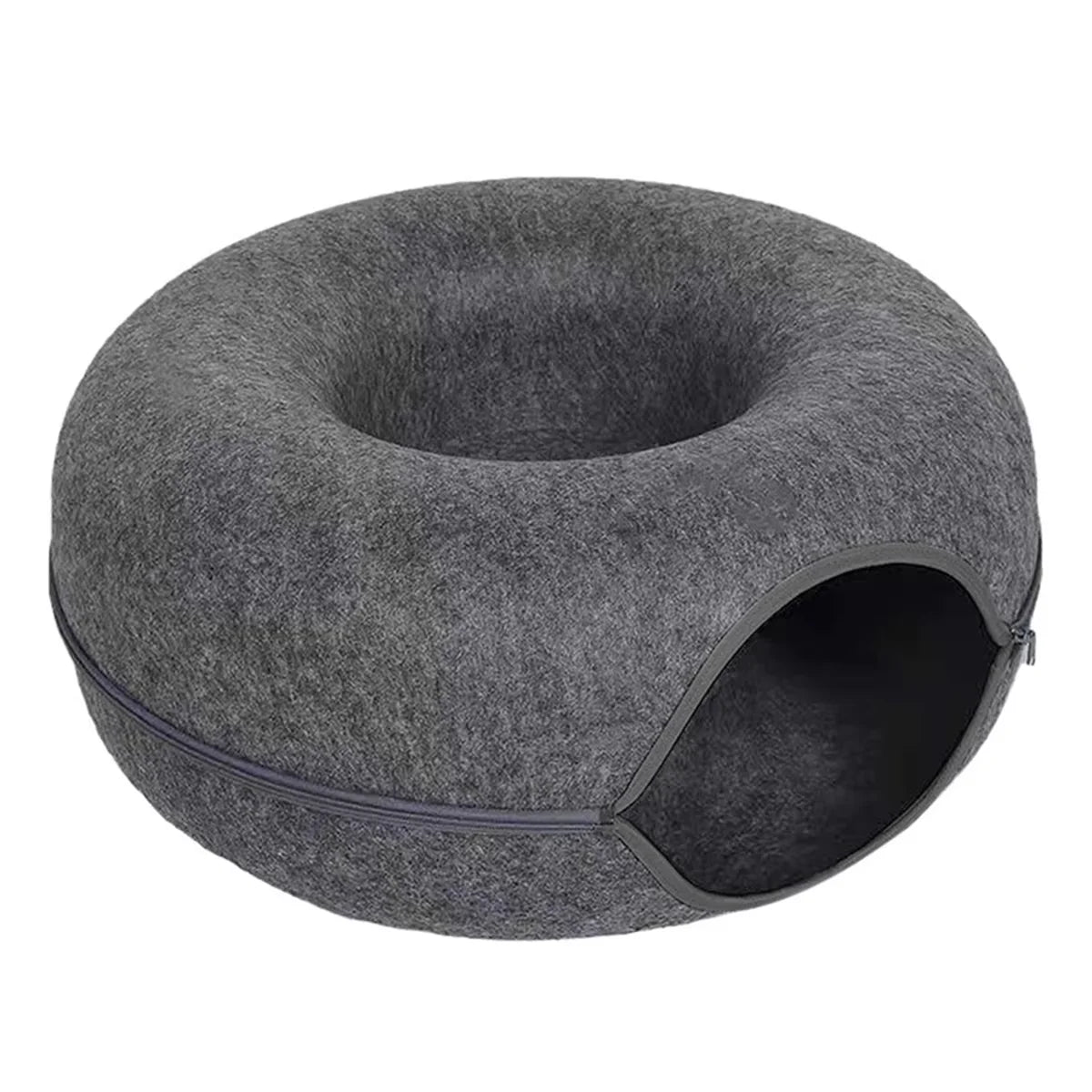 Interactive Round Cat Tunnel Bed with Scratcher
