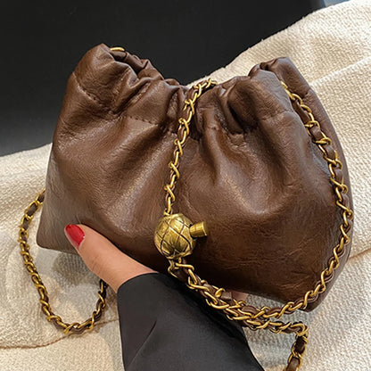 Pleated Chain Shoulder Bag for Women