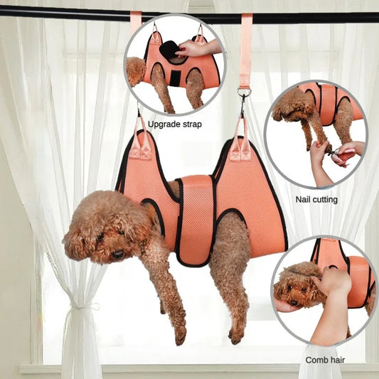 Adjustable Pet Grooming Sling for Cats & Small Dogs