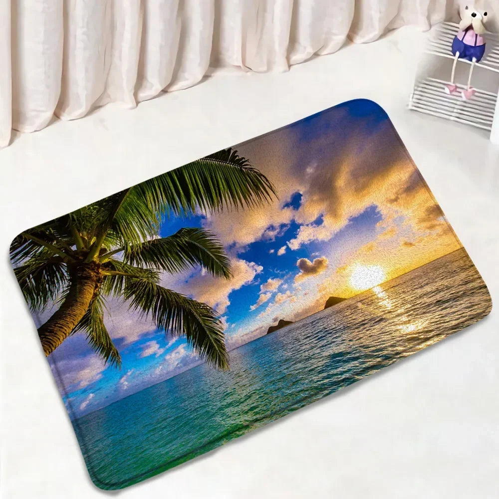 Ocean Seashell Bathroom Mat Set