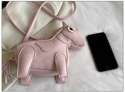 Horse-Shaped PU Leather Crossbody Shoulder Bag