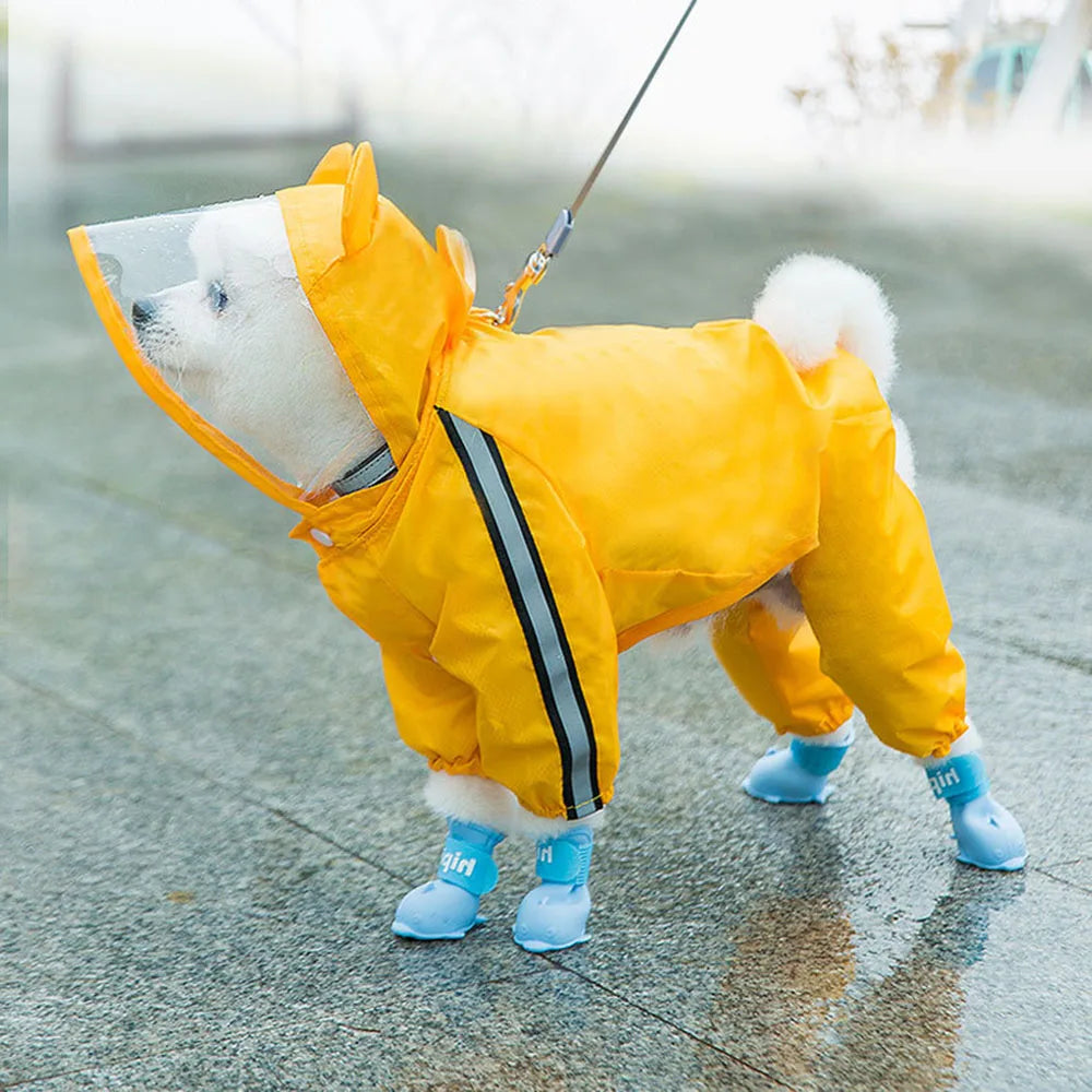 Full Coverage Hooded Rain Suit for Dogs