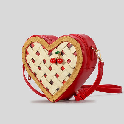 Heart-Shaped Cherry Crossbody Bag