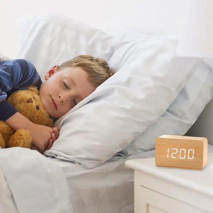 Wooden Digital LED Alarm Clock