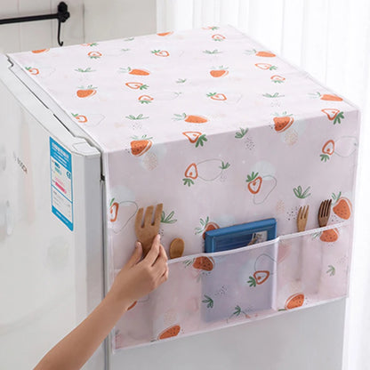 Refrigerator Dust Cover with Storage Pockets