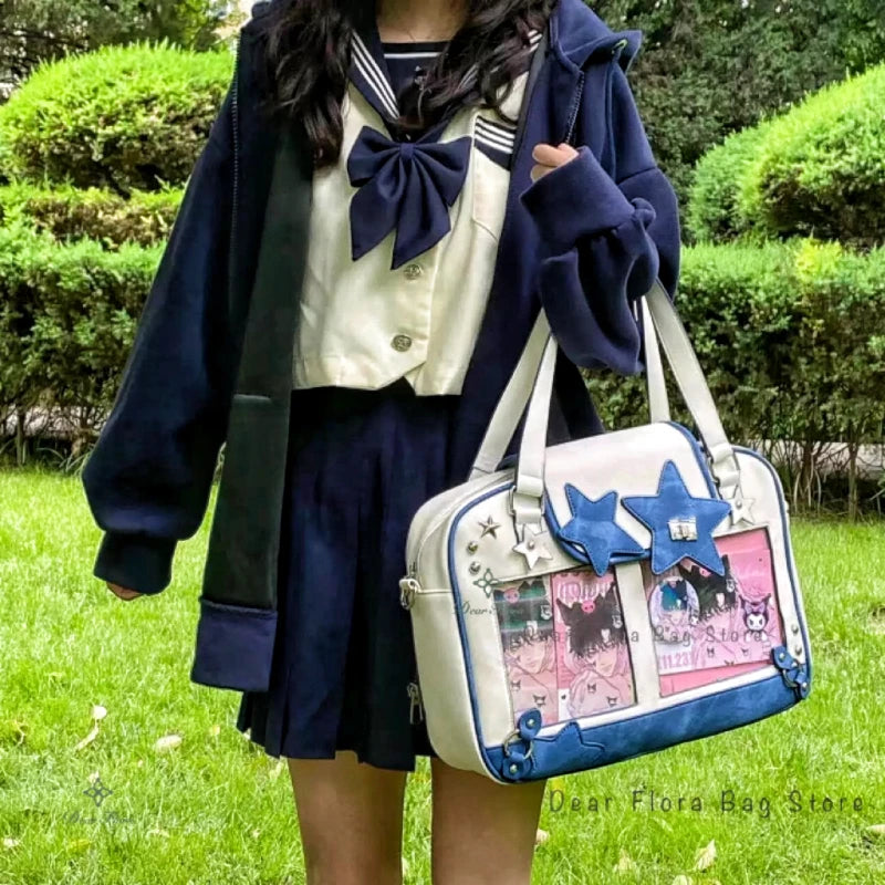 Transparent DIY Ita Shoulder Bag for Pins & Collectibles
