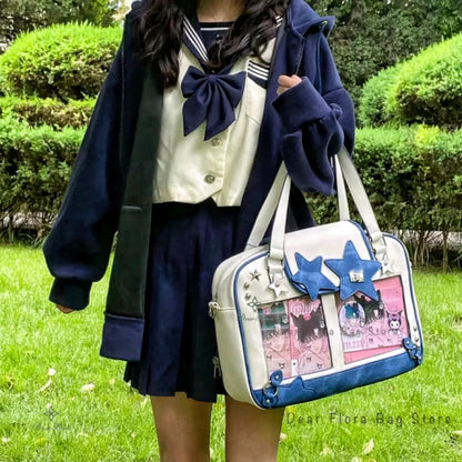 Transparent DIY Ita Shoulder Bag for Pins & Collectibles