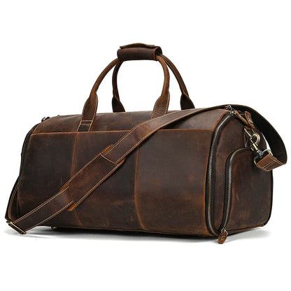 Crazy Horse Leather Travel Bag for Suits