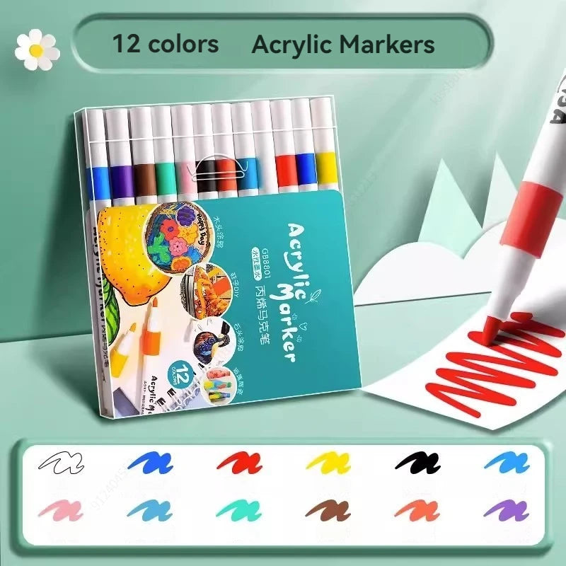 12-80 Colores Set Acrylic Paint Art Marker