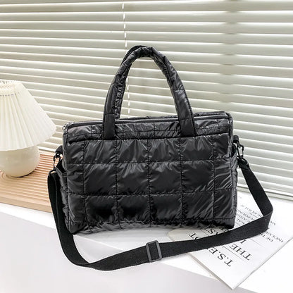 Quilted Waterproof Nylon Tote Bag