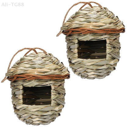 Handwoven Hanging Bird Nest Shelter for Outdoor Gardens