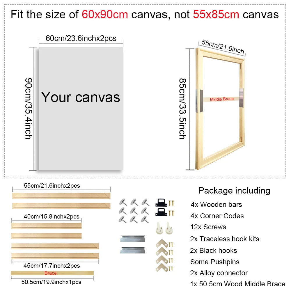 Wooden Canvas Frame for Paintings & Photos