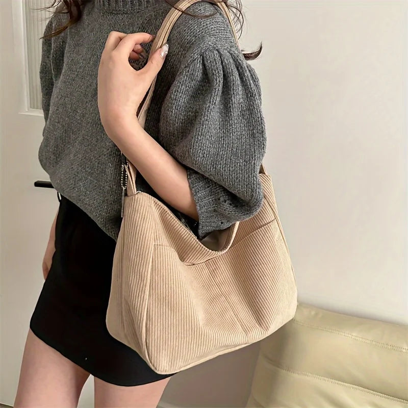 Corduroy Half Moon Shoulder Bag