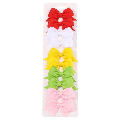 10Pcs/Set  Ribbon Bowknot Hair Clips