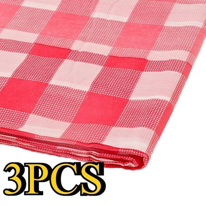 Disposable Checkered Plastic Tablecloth