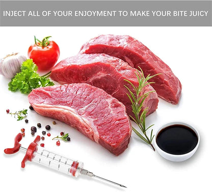 BBQ Marinade Injector Syringe Set for Turkey, Chicken, Beef & Pork