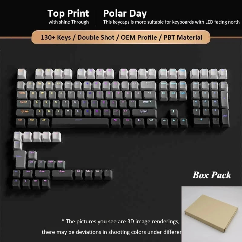 134-Key Lavender Purple Shine-Through PBT Keycap Set
