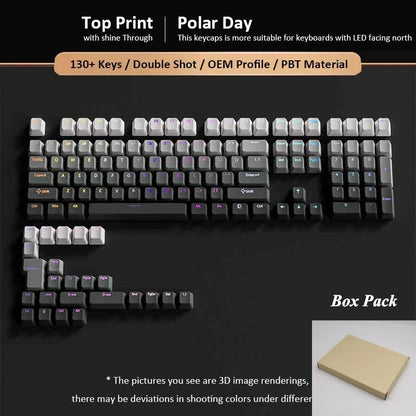 134-Key Lavender Purple Shine-Through PBT Keycap Set