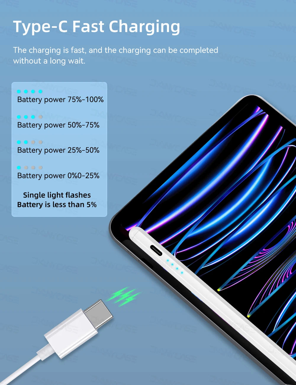 Rechargeable iPad Stylus Pen with Magnetic Attachment