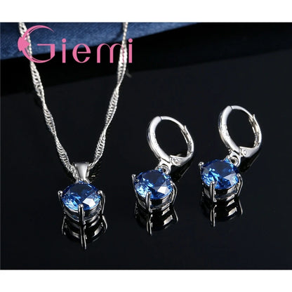 925 Sterling Silver Pendant Necklace Earrings