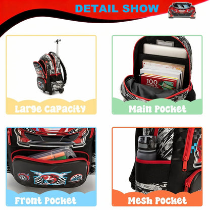 Kids Rolling School Backpack Set