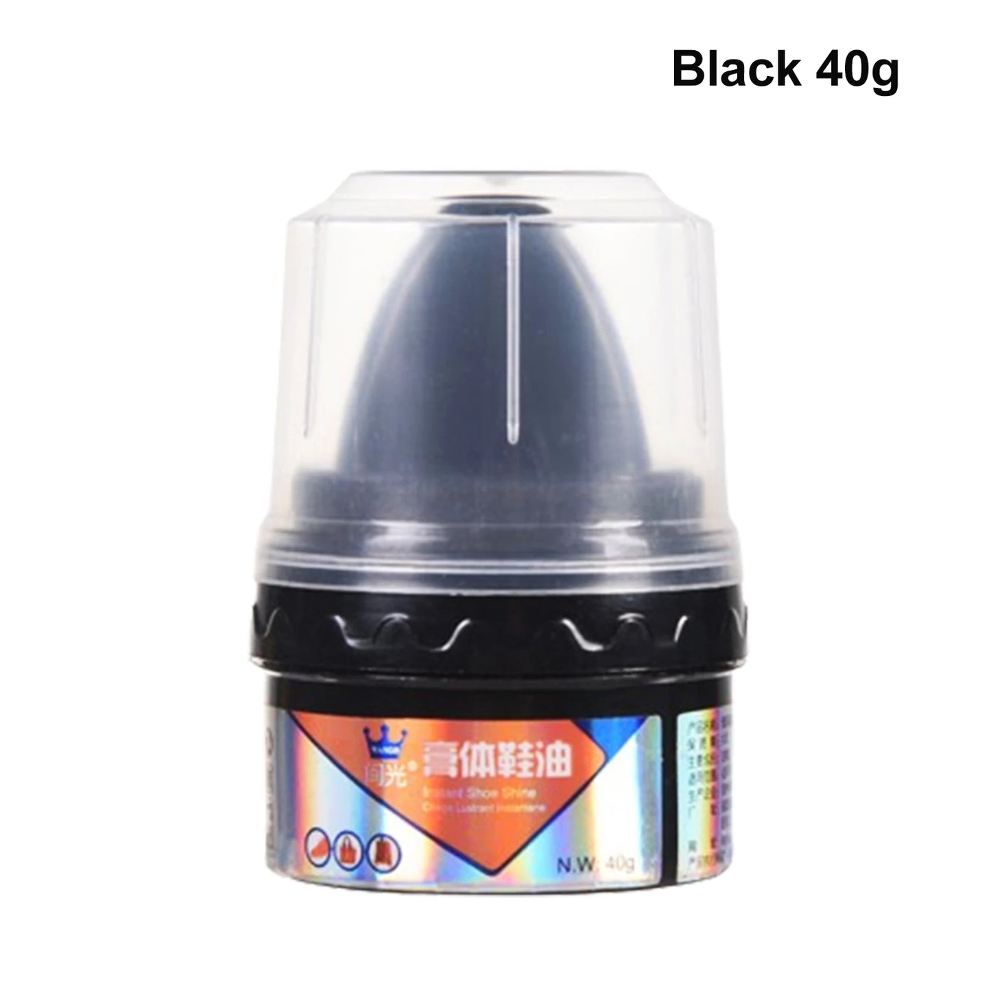 Leather Care Cream & Shoe Polish with Built-In Sponge Applicator