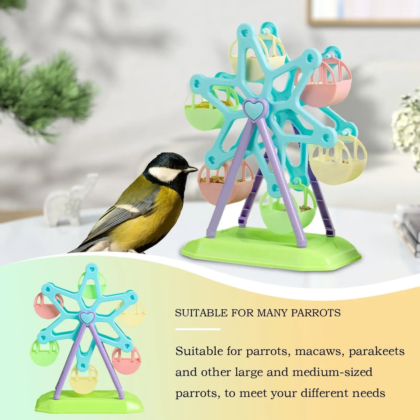 Interactive Bird Ferris Wheel Feeder Toy