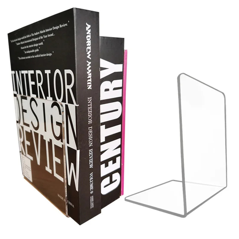 Clear Acrylic Bookends Set
