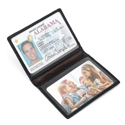 100% Genuine Leather Mini Credit Card Holder Wallet