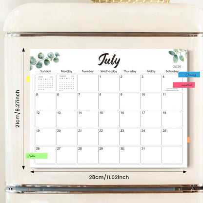 Magnetic Fridge Calendar 2026–2027 Monthly Planner