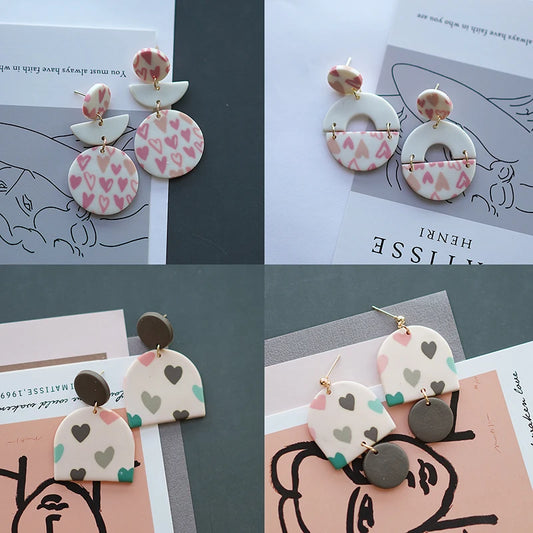 Heart Pattern Long Earrings
