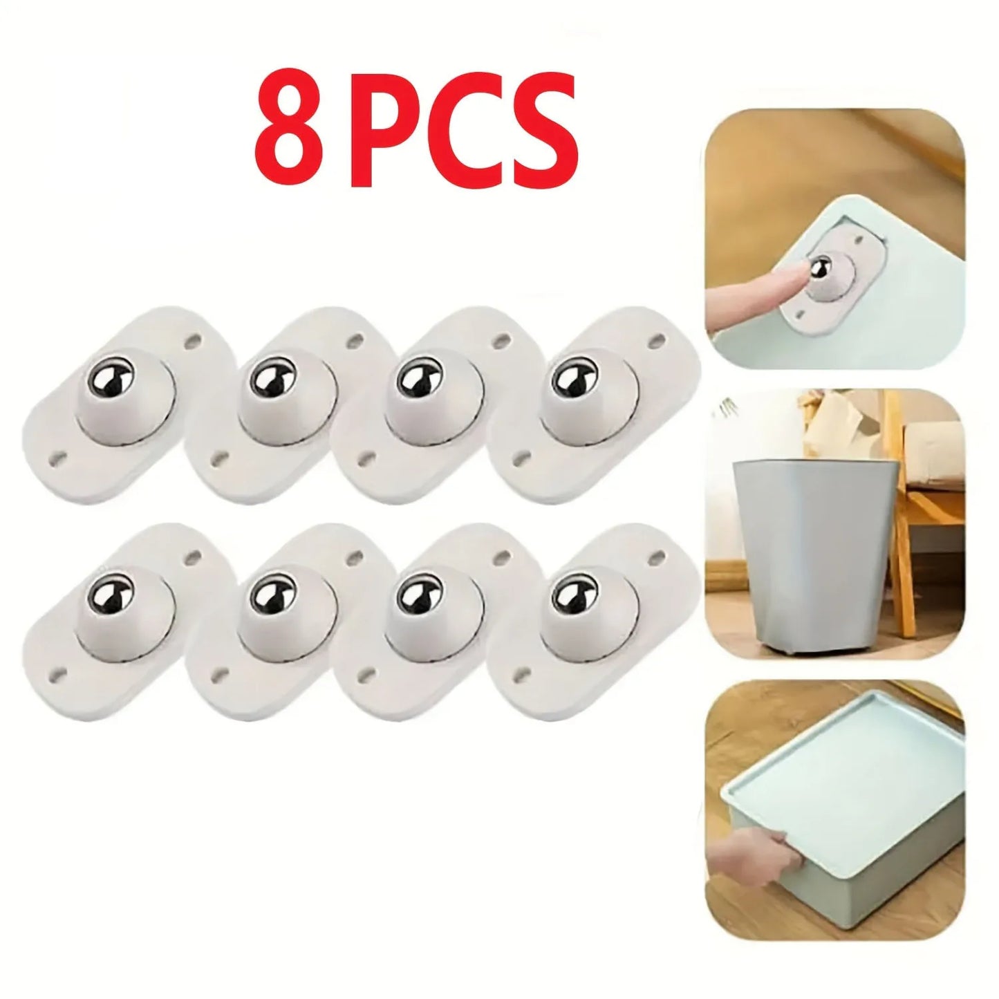 Self-Adhesive Mini Swivel Furniture Casters – 360° Rotating Wheels