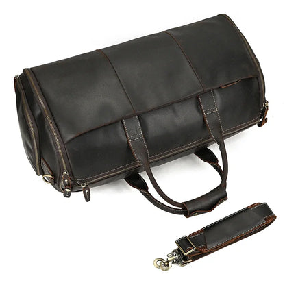 Crazy Horse Leather Travel Bag for Suits