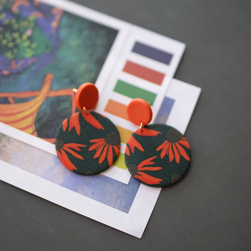 Art Floral Pattern Earrings