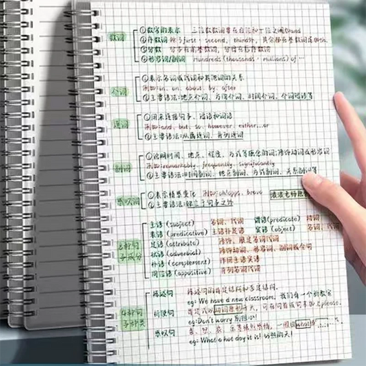 A5 Grid Spiral Notebook for Writing & Sketching